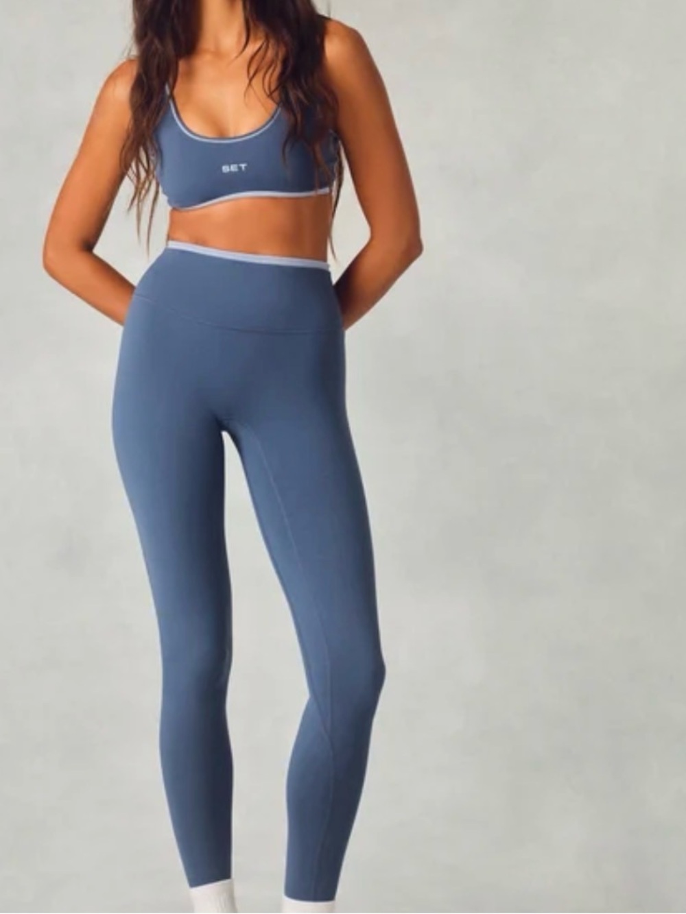 SET Active Slate Blue High-Waist Seamless Leggings